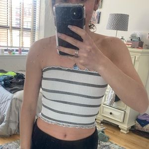 Striped ruched Free People Crop top